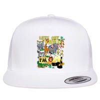 4 Year Old Zoo Safari Birthday Party Tee Lets Get Wild Im 4 Flat Bill Trucker Hat