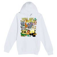 4 Year Old Zoo Safari Birthday Party Tee Lets Get Wild Im 4 Premium Pullover Hoodie