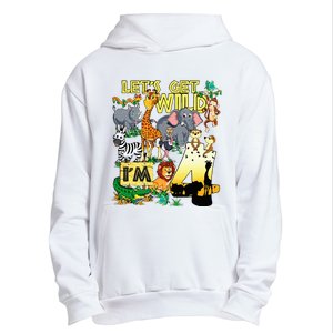 4 Year Old Zoo Safari Birthday Party Tee Lets Get Wild Im 4 Urban Pullover Hoodie