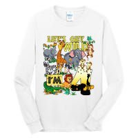 4 Year Old Zoo Safari Birthday Party Tee Lets Get Wild Im 4 Tall Long Sleeve T-Shirt