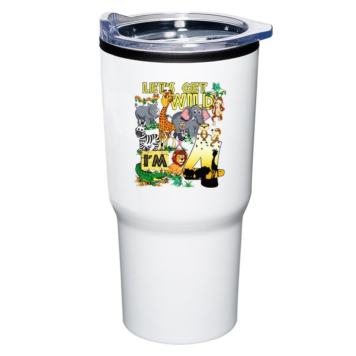4 Year Old Zoo Safari Birthday Party Tee Lets Get Wild Im 4 Tumbler