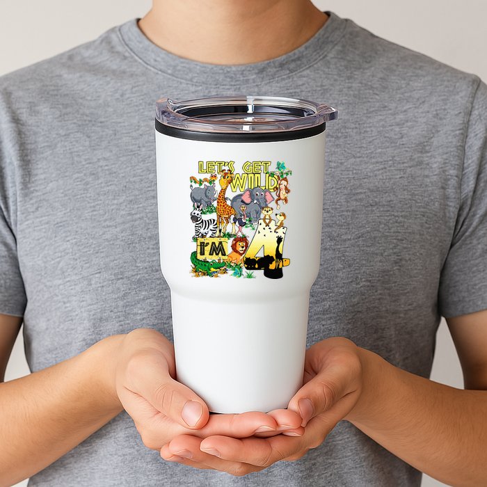 4 Year Old Zoo Safari Birthday Party Tee Lets Get Wild Im 4 Tumbler