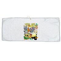 4 Year Old Zoo Safari Birthday Party Tee Lets Get Wild Im 4 Large Microfiber Waffle Golf Towel