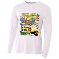 4 Year Old Zoo Safari Birthday Party Tee Lets Get Wild Im 4 Cooling Performance Long Sleeve Crew