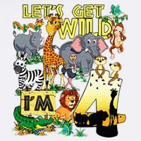 4 Year Old Zoo Safari Birthday Party Tee Lets Get Wild Im 4 Cooling Performance Long Sleeve Crew