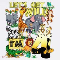 4 Year Old Zoo Safari Birthday Party Tee Lets Get Wild Im 4 Youth Performance Sprint T-Shirt