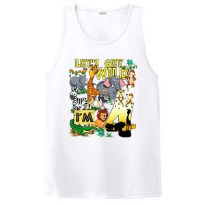 4 Year Old Zoo Safari Birthday Party Tee Lets Get Wild Im 4 PosiCharge Competitor Tank