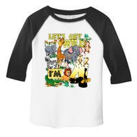 4 Year Old Zoo Safari Birthday Party Tee Lets Get Wild Im 4 Toddler Fine Jersey T-Shirt