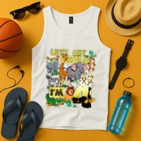 4 Year Old Zoo Safari Birthday Party Tee Lets Get Wild Im 4 Tank Top