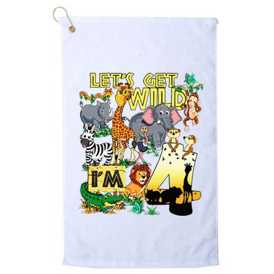 4 Year Old Zoo Safari Birthday Party Tee Lets Get Wild Im 4 Golf Towel