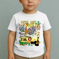 4 Year Old Zoo Safari Birthday Party Tee Lets Get Wild Im 4 Toddler T-Shirt