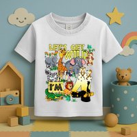 4 Year Old Zoo Safari Birthday Party Tee Lets Get Wild Im 4 Toddler T-Shirt