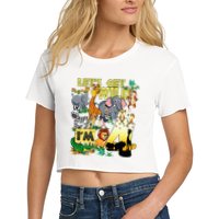 4 Year Old Zoo Safari Birthday Party Tee Lets Get Wild Im 4 Crop Top