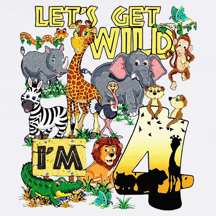 4 Year Old Zoo Safari Birthday Party Tee Lets Get Wild Im 4 Short Acrylic Beanie