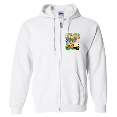 4 Year Old Zoo Safari Birthday Party Tee Lets Get Wild Im 4 Full Zip Hoodie