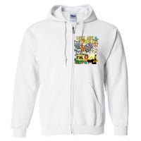 4 Year Old Zoo Safari Birthday Party Tee Lets Get Wild Im 4 Full Zip Hoodie