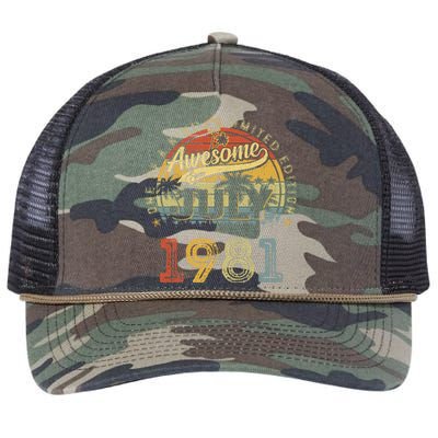 42 Years Old Gifts Awesome Since July 1981 42nd Birthday Retro Rope Trucker Hat Cap