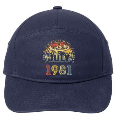 42 Years Old Gifts Awesome Since July 1981 42nd Birthday 7-Panel Snapback Hat