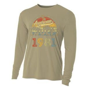 42 Years Old Gifts Awesome Since July 1981 42nd Birthday Cooling Performance Long Sleeve Crew