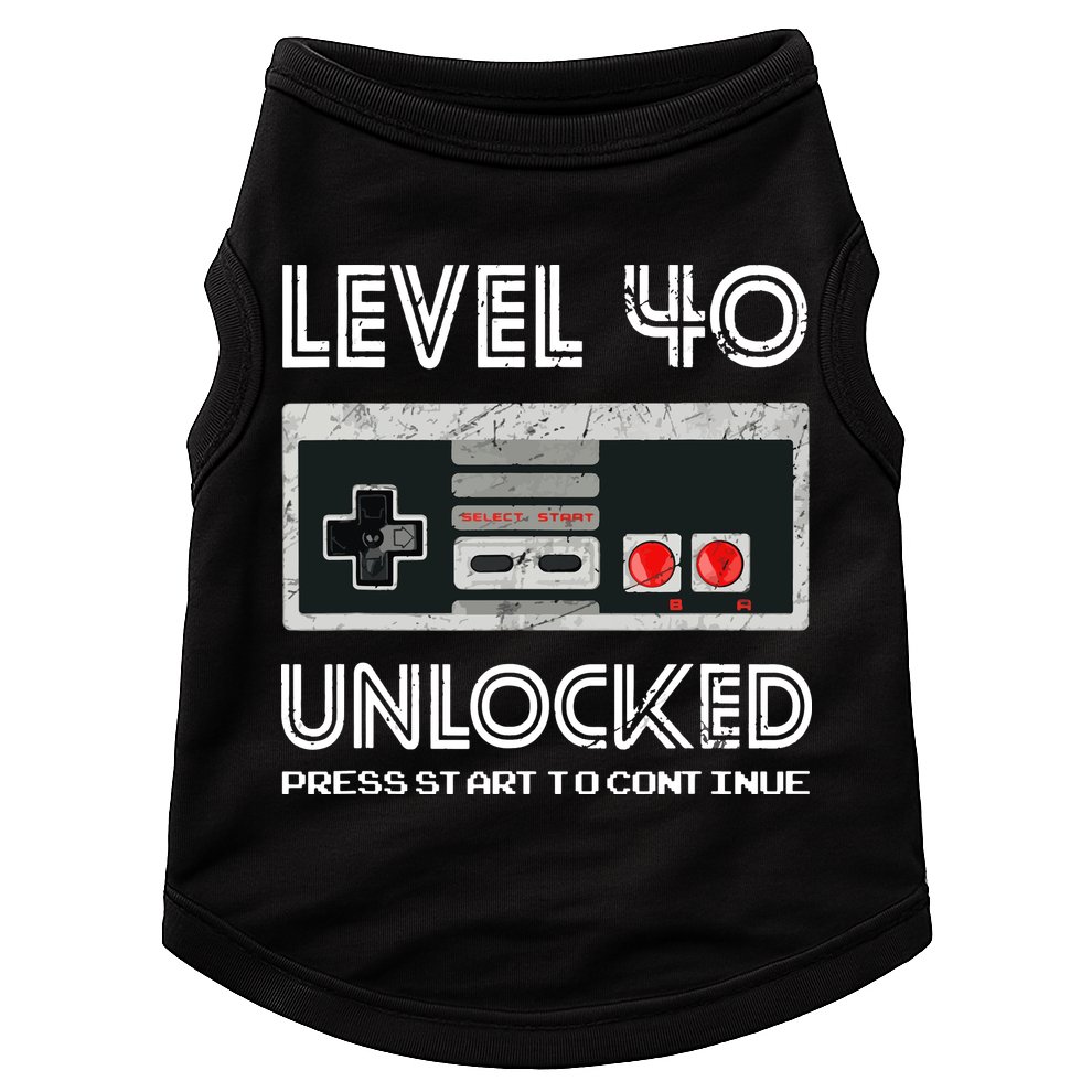 40 Year Old Fourty Birthday Gift Level 40 Unlocked Gamer Doggie Tank