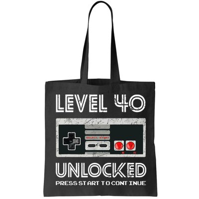 40 Year Old Fourty Birthday Gift Level 40 Unlocked Gamer Bag