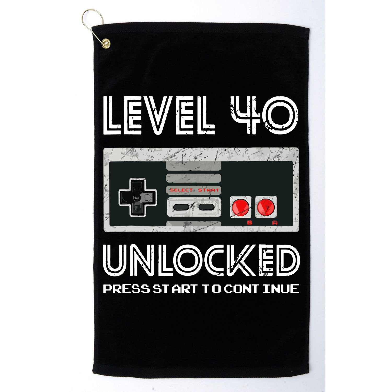 40 Year Old Fourty Birthday Gift Level 40 Unlocked Gamer Golf Towel