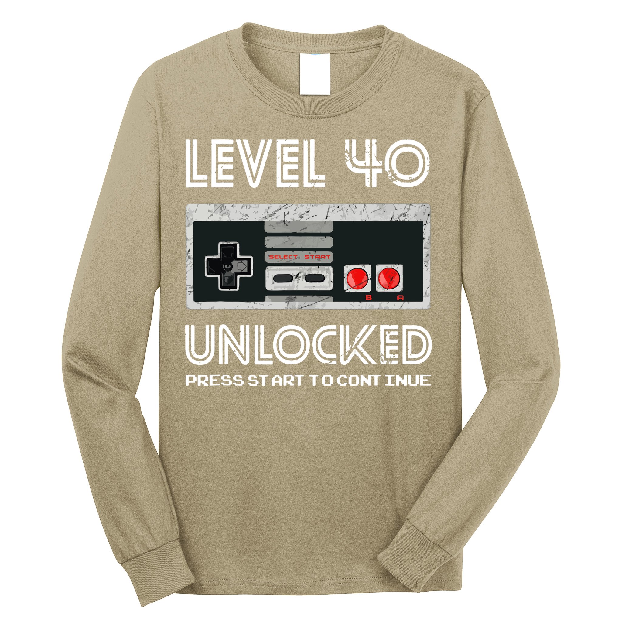 40 Year Old Fourty Birthday Gift Level 40 Unlocked Gamer Long Sleeve Shirt