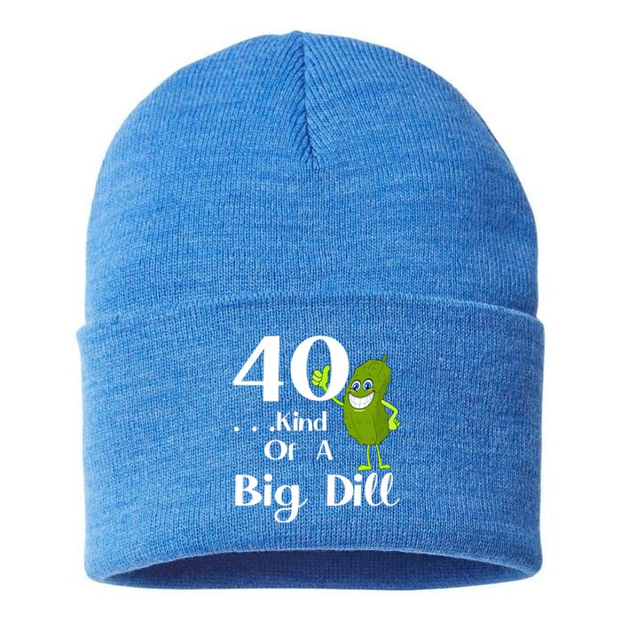 40 Years Old Kind Of A Big Dill Funny Gift Sustainable Knit Beanie