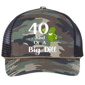 40 Years Old Kind Of A Big Dill Funny Gift Retro Rope Trucker Hat Cap