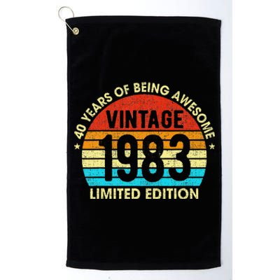 40 Years Old Gift Vintage 1983 Limited Edition 40th Birthday Platinum Collection Golf Towel