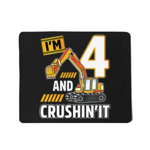 4 year old vehicles construction excavator Birthday 4th Mousepad