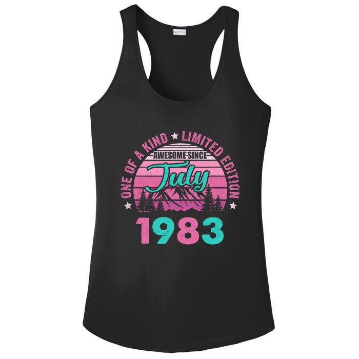 40 Years Old Awesome Since July 1983 40Th Birthday Women Ladies PosiCharge Competitor Racerback Tank