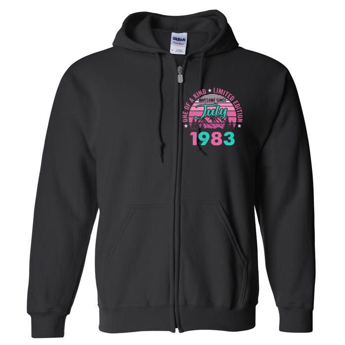 40 Years Old Awesome Since July 1983 40Th Birthday Women Full Zip Hoodie