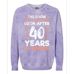 40 years of service 40 years of work anniversary Colorblast Crewneck Sweatshirt