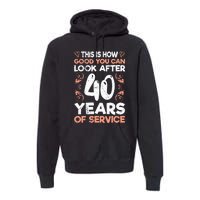 40 years of service 40 years of work anniversary Premium Hoodie