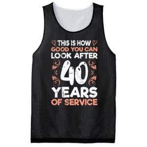 40 years of service 40 years of work anniversary Mesh Reversible Basketball Jersey Tank