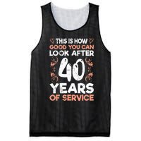 40 years of service 40 years of work anniversary Mesh Reversible Basketball Jersey Tank