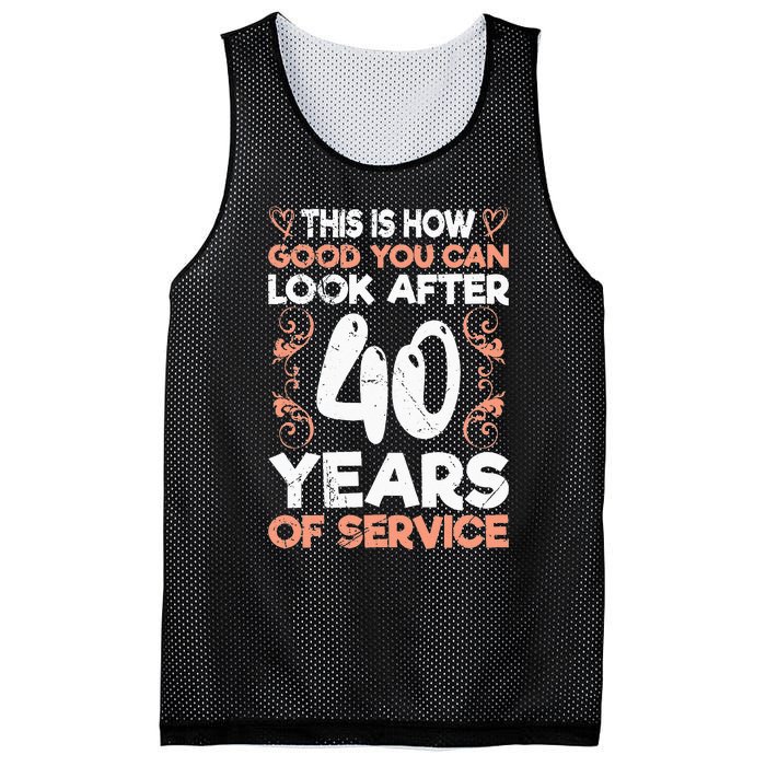 40 years of service 40 years of work anniversary Mesh Reversible Basketball Jersey Tank