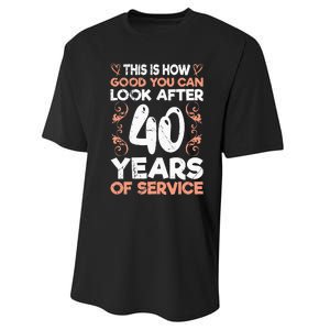 40 years of service 40 years of work anniversary Performance Sprint T-Shirt