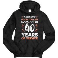 40 years of service 40 years of work anniversary Tie Dye Hoodie