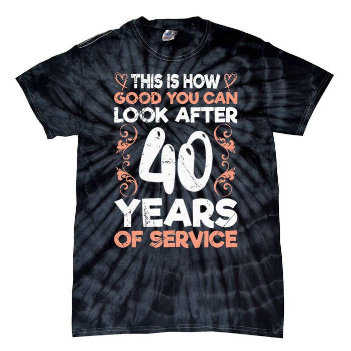 40 years of service 40 years of work anniversary Tie-Dye T-Shirt