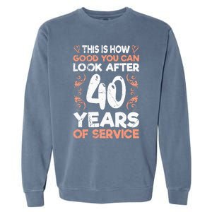 40 years of service 40 years of work anniversary Garment-Dyed Sweatshirt