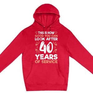 40 years of service 40 years of work anniversary Premium Pullover Hoodie