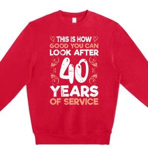 40 years of service 40 years of work anniversary Premium Crewneck Sweatshirt