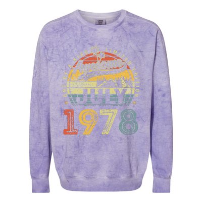 45 Years Old Birthday Awesome Since July 1978 45th Birthday Colorblast Crewneck Sweatshirt