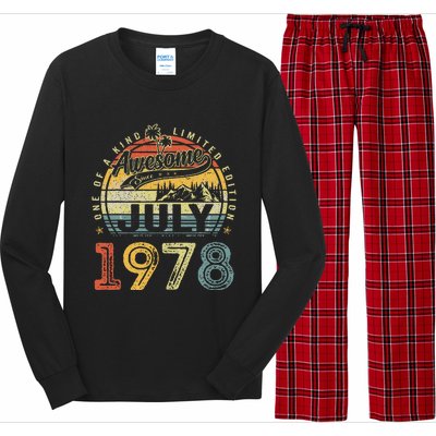 45 Years Old Birthday Awesome Since July 1978 45th Birthday Long Sleeve Pajama Set