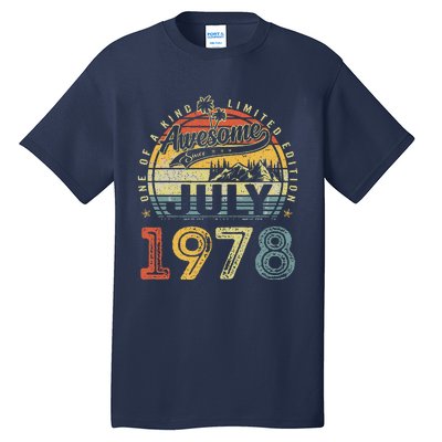 45 Years Old Birthday Awesome Since July 1978 45th Birthday Tall T-Shirt