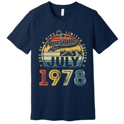 45 Years Old Birthday Awesome Since July 1978 45th Birthday Premium T-Shirt