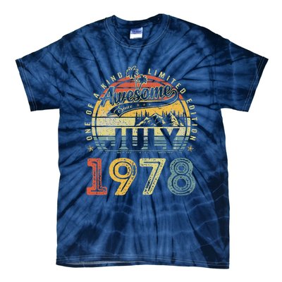 45 Years Old Birthday Awesome Since July 1978 45th Birthday Tie-Dye T-Shirt