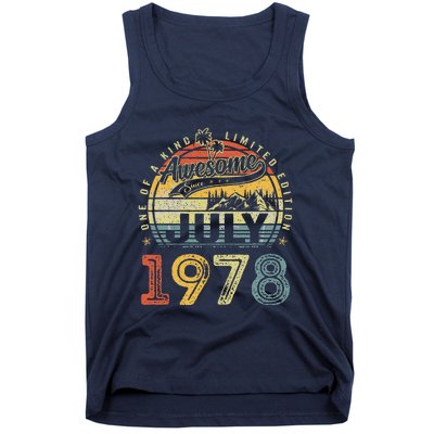 45 Years Old Birthday Awesome Since July 1978 45th Birthday Tank Top